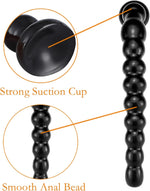 10" Flexible Beaded Anal Dildo – Long Butt Plug for Prostate & Vaginal Stimulation