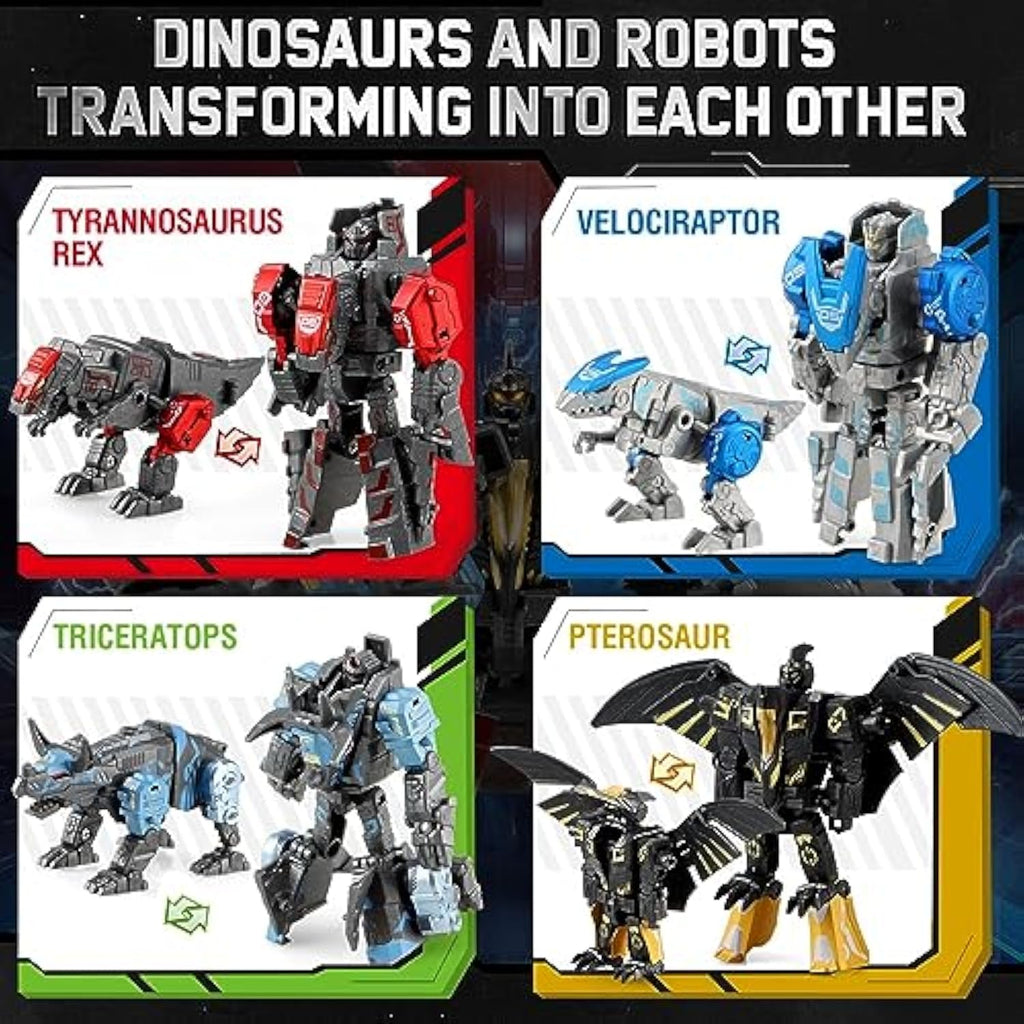 Transforming Robot Dinosaur - 4-In-1 Stem Toy, 11 Shapes Transforming ...