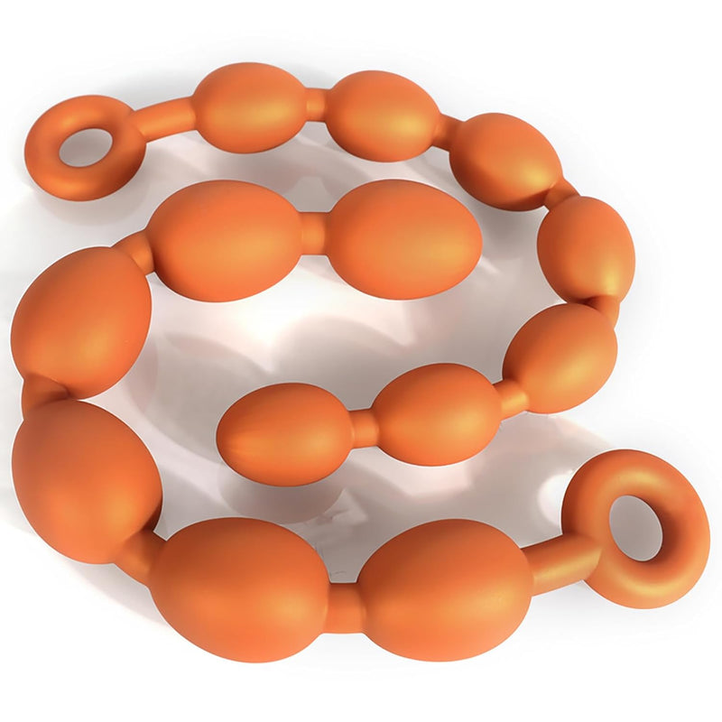 15.75 Inch Eggs Shape Pull Beads Prostate Massage Liquid Silicone Toy, Extra Long Anal Plug Adult Sex Toys For Women And Men - M