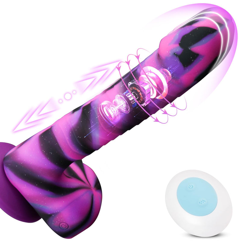 8.2 Inch Thrusting Dildo Vibrator, Realistic Vibrating Rotation Monster Dildos With Strong Suction Cup Clitoral Anal G-Spot Vibrators Dildos Adult Sex Toys,Remote Control Silicone Dildos For Men Women