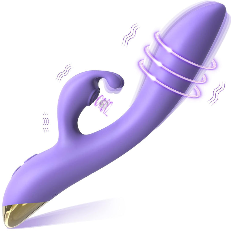 G Spot Rabbit Vibrator Adult Toys For Clitoris G-Spot Stimulation, Realistic Dildo Stimulator With 9 Tapping Features & 9 Vibration Modes, Waterproof Adult Sex Toys For Women And Couples-P (Pink)