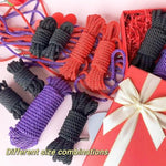 Bdsm Shibari Sex Bondage Restraint Rope - Soft Tie-Ups For Women, Long Restraining Multipurpose Sex Restraints, Adult Sex Toys For Women, Men & Couples (4X8Ft Black+2X16Ft Red+32Ft Purple)