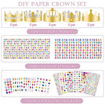 47 Pcs Golden Birthday Crown Craft Kit with DIY Stickers for Kids