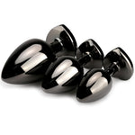 Anal Plug 3PCS Training Set - Metal Butt Plug Kit with Crystal Diamond