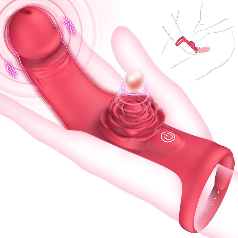 Adult Sex Toys Finger Vibrator - G Spot Vibrator Clitoral Stimulator Rose Toy With 9 Powerful Vibration Modes, Adjustable Nipple Massager Female Couple Sex Toys, Adult Toys & Games For Women