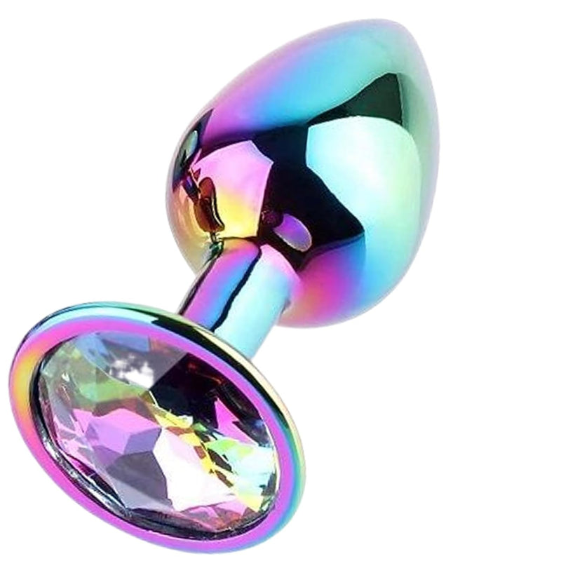 Anal Plugs Stainless Steel Anal Sex Toys Butt Plug Jeweled Prostate Massager Training Anal Trainer Butt Toys For Sex Beginner Men Women Couples Lover (Colorful)
