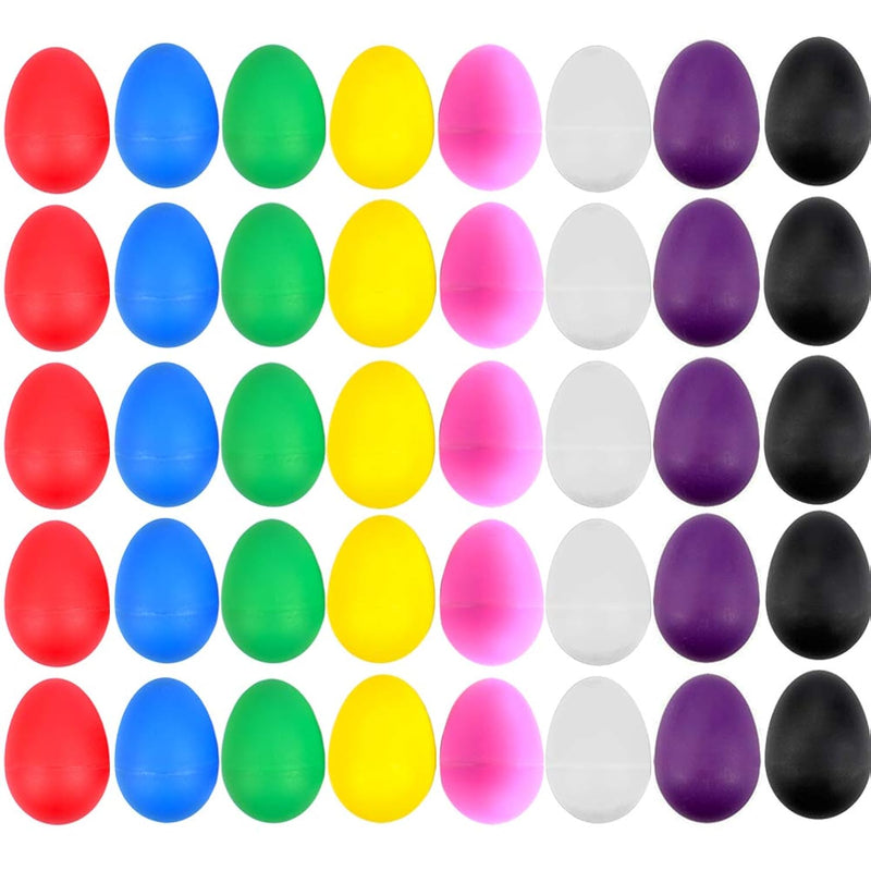 40 Pcs Plastic Egg Shakers Set Percussion Musical Egg Maracas Kids Toys Wit