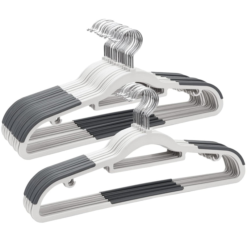Plastic Hangers 30 Pack, Non Slip Slim Clothes Hangers, Heavy Duty Thin Plastic