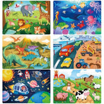 Puzzles For Kids Ages 4-6, 6 Pack 24 Piece Large Wooden Jigsaw Puzzles For Toddlers Ages 3-5, Preschool Learning Educational Toys For Boys Girls, 11.25" X 8"