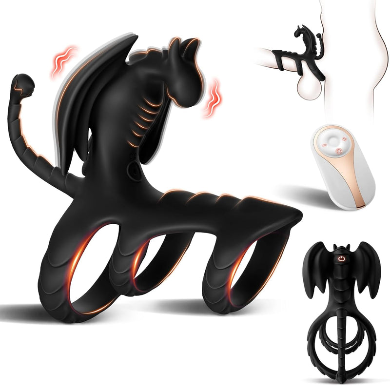 Vibrating Cock Ring Sex Toys For Men - Penis Rings Dragon-Shape Male Sex Toys With 10 Vibration Modes For Erection Enhancing Long Lasting Stronger, Adult Sex Toys & Games For Men Couples