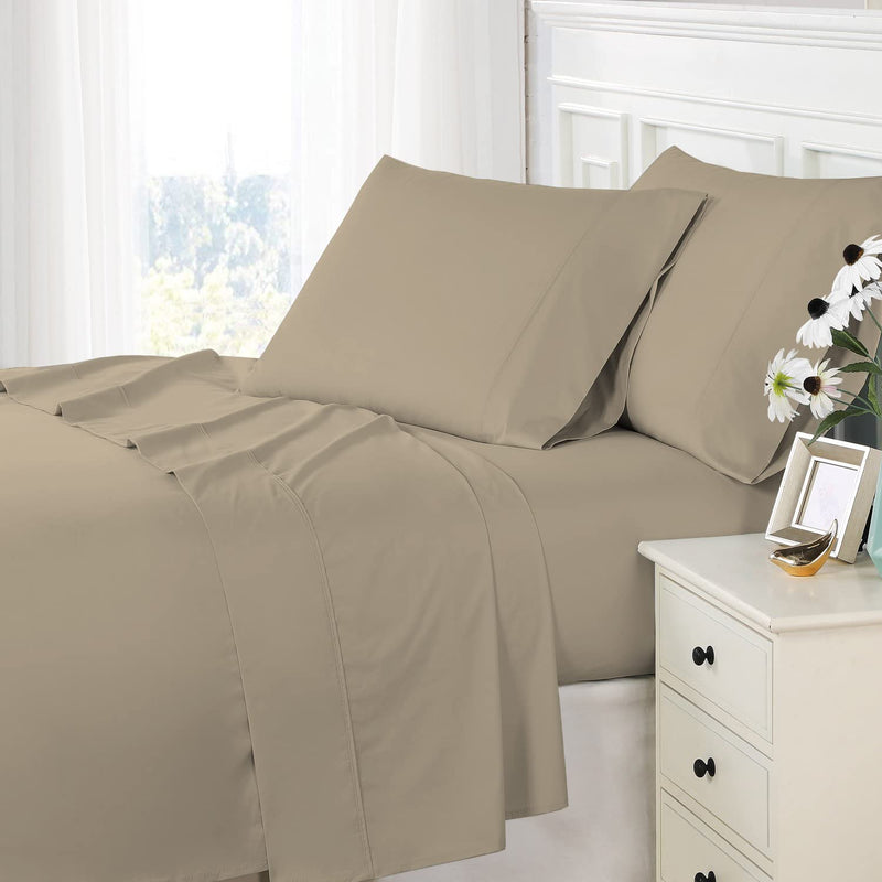 800 Thread Count Cotton Sheet Set, 100% Long Staple Cotton Simply Taupe Bed Sh