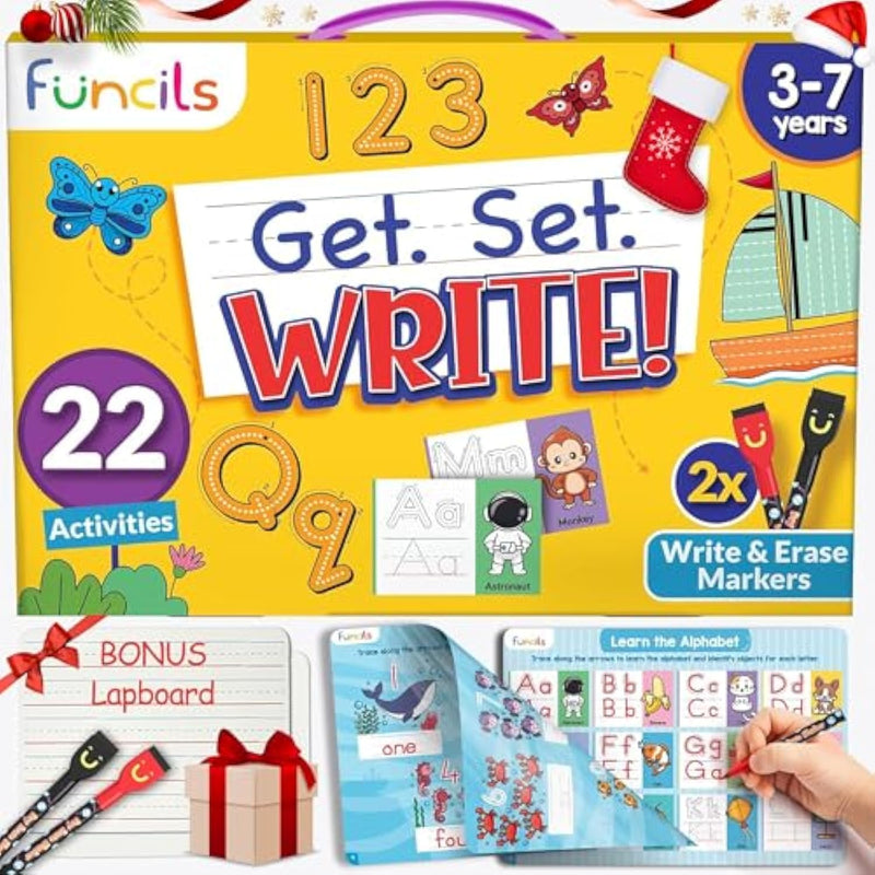 Learn To Write For Kids - Educational Toys & Games, Preschool & Kindergarten Learning Activities, Writing Practice Book, Birthday Gifts For Girls And Boys For Ages 3, 4, 5, 6 Year Old
