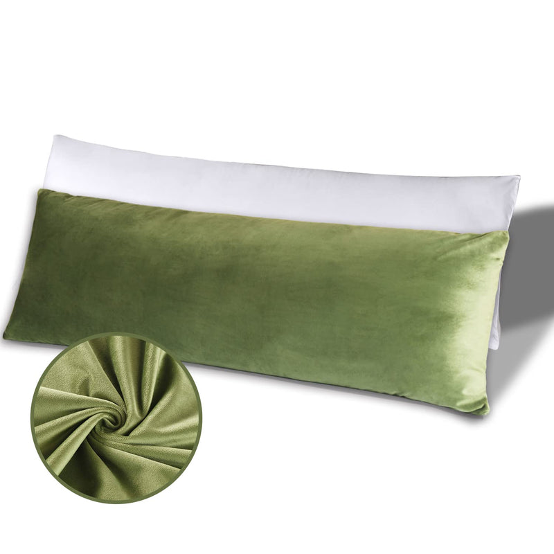 Full Body Pillow For Adults (Olive, 20 X 54 Inch), Long Pillow For Sleeping, B