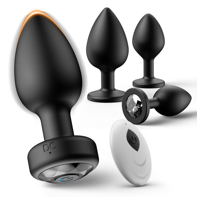 Anal Plug Vibrating Butt Plug, 4Pcs Silicone Adult Sex Toys Anal Plugs,Remote Control Vibrators With 10 Vibrating Modes, Adult Sex Toys & Games For Woman Men Couples Anal Vibrator Prostate Massager
