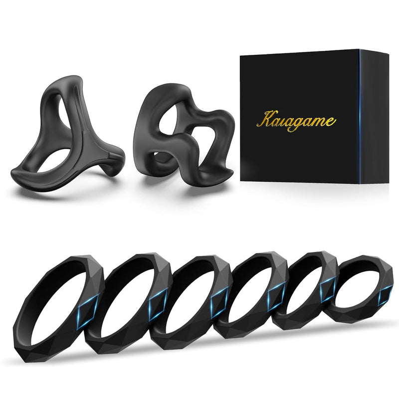 Sex Toys Penis Ring Silicone Cock Rings For Men Erection Sex Silicone, 8 Sizes Cockring Cock Sexual Stimulation Device Ring Pleasure For Men, Adjustable Cock Ring Set Adult Toys Anillo Para Pene