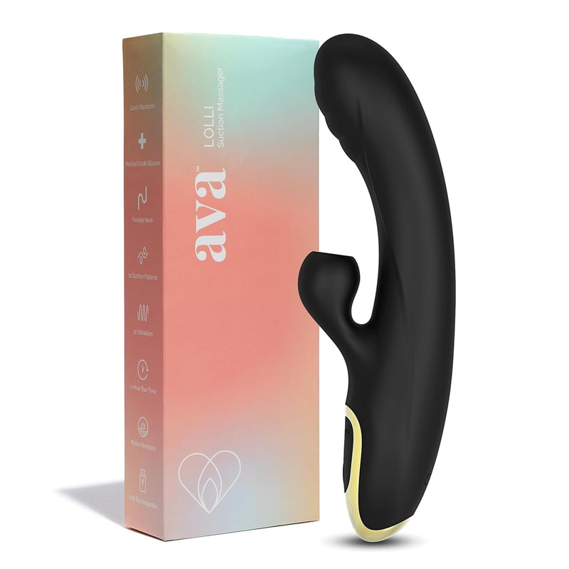 Suction Lolli Dual-Function Vibrator - Sex Toys For All | G Spot Vibrator Personal Massager | Adult Toys For Couples Sex Toys | Women Sex Toy | Clitoral Stimulator | Gifts For Women [Black]