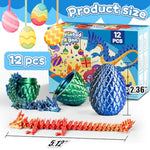 12Pcs 3D Printed Dragon Toys Eggs With Dragon Inside, Christmas Stocking Stuffers For Kids, 3D Printing Toys For Kids, Fidget Toy For Adults Teens Boy Gifts Cool Stuff Christmas Fun Gifts