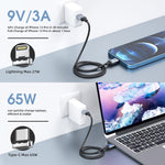 65W Usb C To Usb C Cable 2-In-1 Magnetic Charging Cable [3-Pack,1.5Ft/3Ft/6Ft] 3A Fast Charging For Iphone Charger Data Transfer Magnetic Type C Cable For Iphone14/13/Samsung/Pixel/Macbook/Ipad Air
