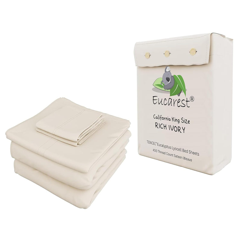 Luxury Eucalyptus Tencel Bed Sheets | California King | Organic | Ultra Soft |