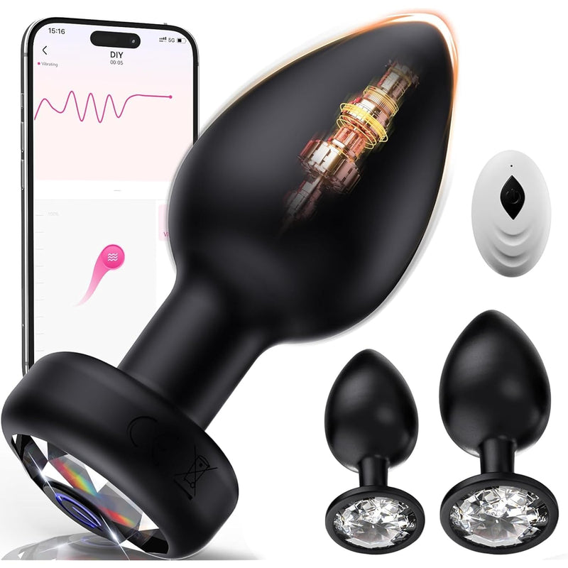 Anal Plug Vibrating Butt Plug, Adult Sex Toys 3Pcs Silicone Anal Plugs, Anal Sex Toys With Remote Control 10 Vibrating Vibrator For Men Anal Toys Adult Sex Toy & Games Prostate Massager