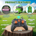 2.4Ghz Rc Tractor Toy W/Light & Music, Kid Farm Car Toy W/Front Loader & Farm Animal, Rc Tractor Trailer Truck Vehicle Toy For Boy Girl Age 3 4 5 6 7+ Year Old Christmas Birthday Gift (Green)