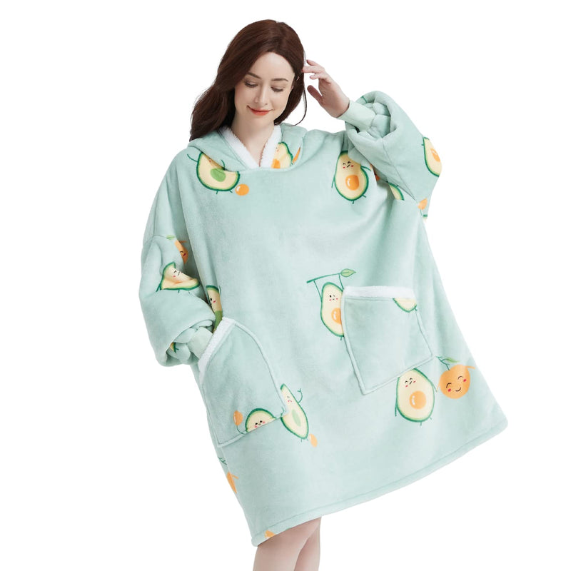 Oversized Wearable Blanket Hoodie | Hooded Blanket Sweatshirt With Deep Pocket