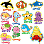 12 Pack Sea Animal Lacing Cards for Kids, Ocean Preschool Activity Set