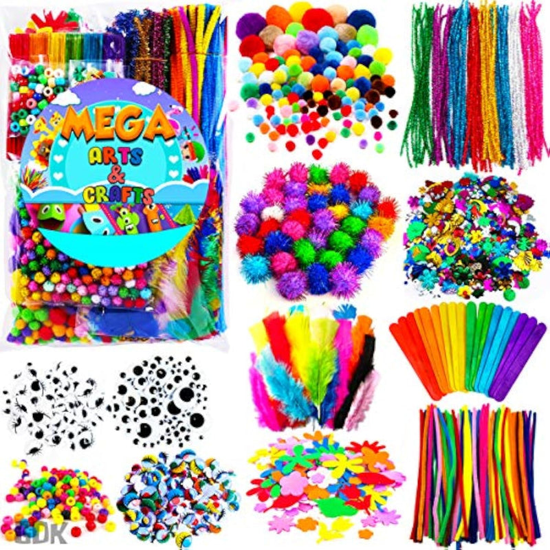 1170+ Pcs Arts & Crafts Supplies Kit for Kids Ages 4-9, DIY School Craft Set