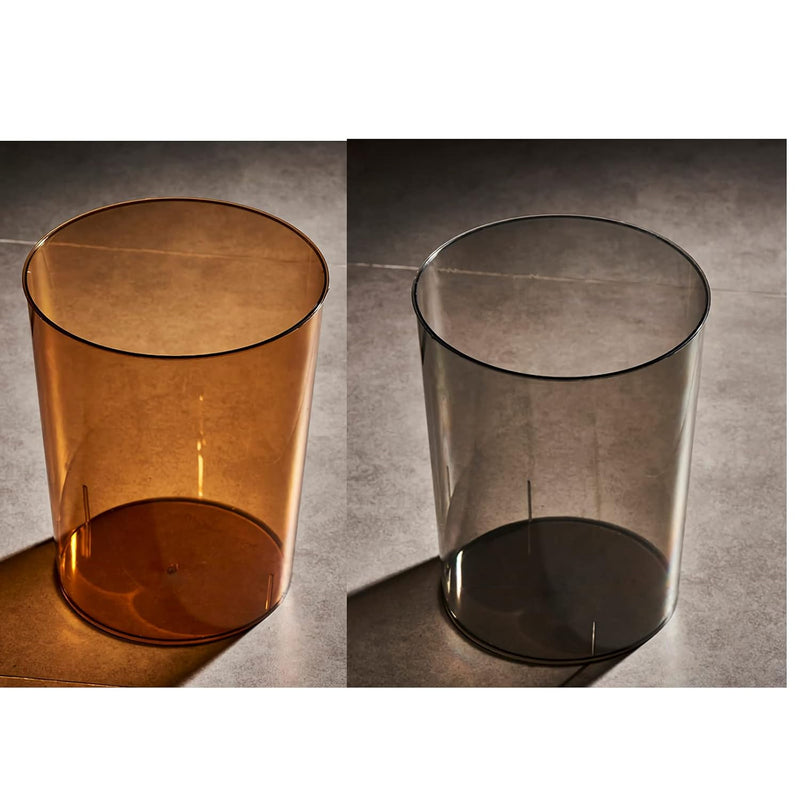 2 Pack Clear Trash Can Small Garbage Can Plastic Wastebasket 1.5 Gallon Garbage