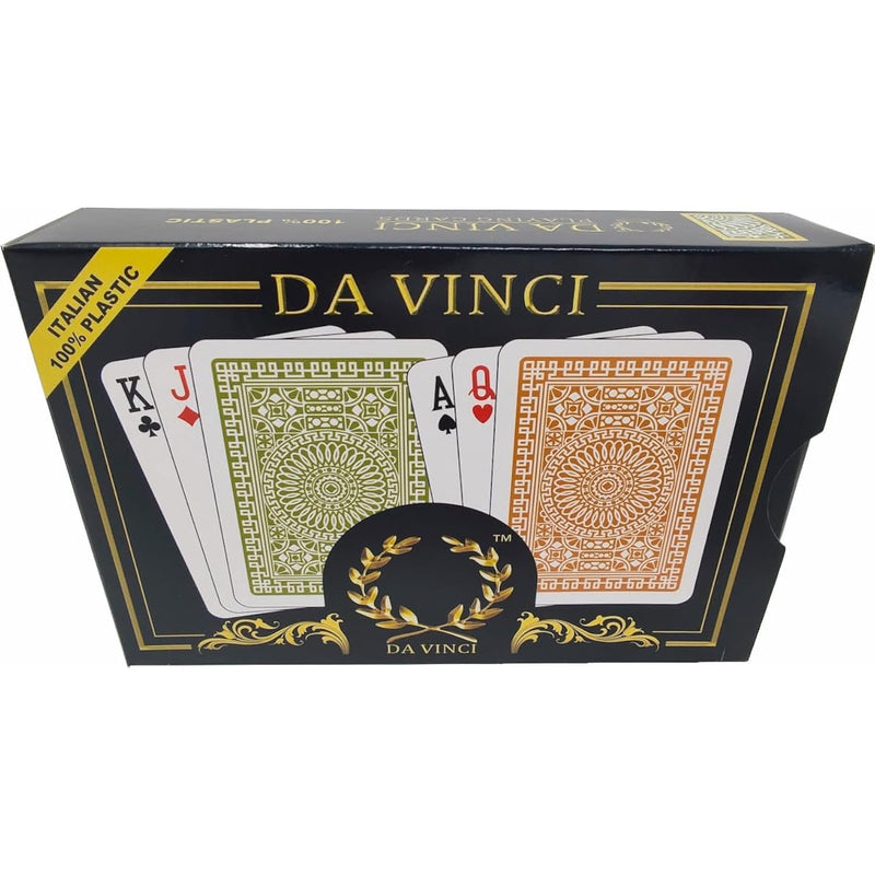 Palermo, Italian 100% Plastic Playing Cards, 2 Deck Set With Hard Shell Case A