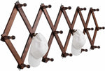 Hat Rack for Wall, Expandable Wall Hat Holder with 16 Hooks, 16-inch Wooden Wall Hat Rack for Hat, Baseball Caps,Cowboy Hat, Bag,Hoodie(Brown)