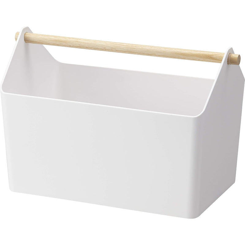 Storage Organizer/Cleaning Caddy/Storage Basket With Handle, Plastic + Wood, No
