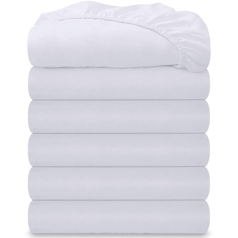 6 Pack Twin Fitted Sheet Set - Bottom Sheet - Ultra Soft & Breathable - Brushe
