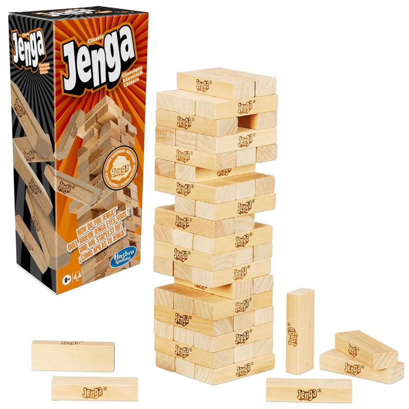 Jenga Classic Game With Genuine Hardwood Blocks,Stacking Tower Game For 1 O