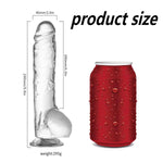 Soft Realistic Dildo Strong Suction Cup for Hands-Free Play, 9.4 Inch