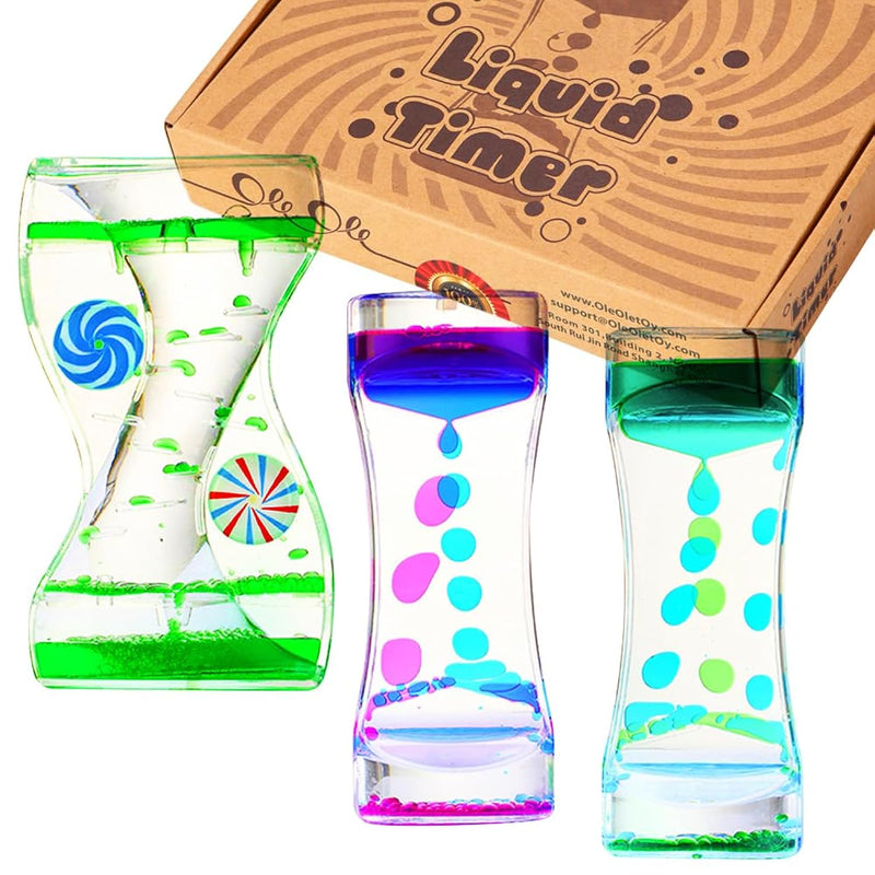 Liquid Timer Sensory Toy For Relaxation, Liquid Motion Bubbler Timer With Floa