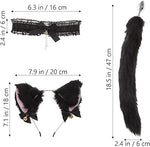 Abaodam Fox Animal Costume Set: Furry Ears Headband, Tail Plug, and Neck Choker for Women