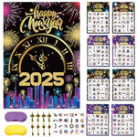 Colorful New Year Decorations Clock Stickers Games And New Year Bingo Game Holiday Party Game Supplies New Years Eve Party Supplies