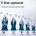 Soft Fantasy Dildo, Abstract Art, Blue And White Gradient Scale Design, Silicone Toy That Stimulates The G-Spot, Suitable For Women And Couples.
