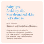Mini Escape, Water-Based Personal Lubricant With Natural Ingredients, Safe To Use With Latex Condoms, Lube For Men, Women, And Couples, Coconut & Sandalwood Essence, 3.7 Fl. Oz.