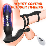 Male Thrusting Prostate Massager Wireless Anal Butt Plug Vibrator Perineum Stimulator Penis Cock Ring Masturbation For Couples