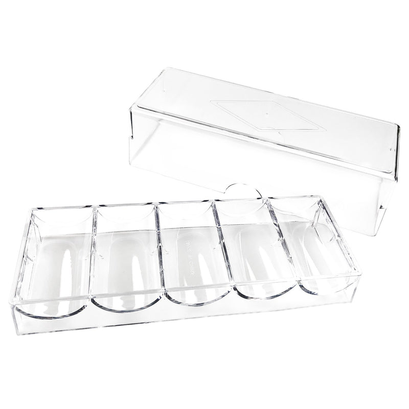 Yuanhe Clear Acrylic Poker Chip Rack with Cover-Holds 100 Chips