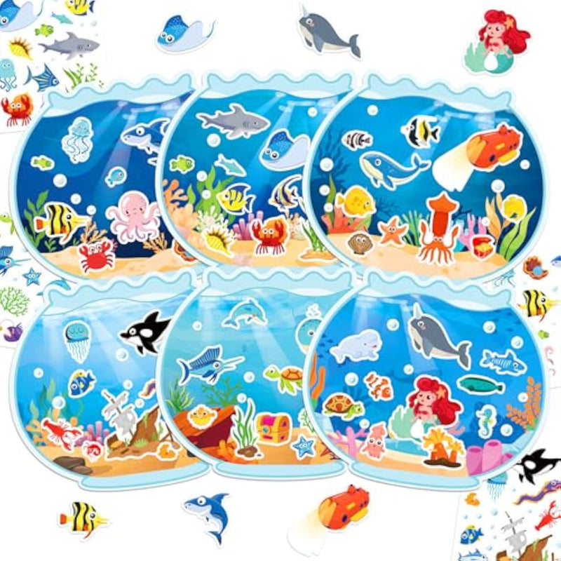 24 Sheets Ocean Make Your Own Stickers, Sea Life Animal Craft Set for Kids