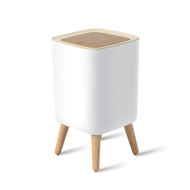 Bathroom Trash Can With Lid,2.6 Gallon Modern Office, Near Desk Bedroom Garbage