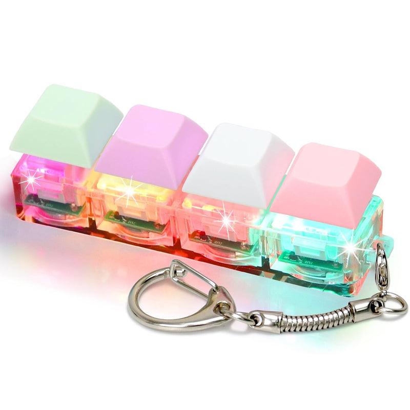 Keyboard Fidget Toys For Adults Keyboard Clicker With Led Light Keychain Fidge