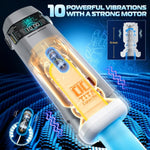 Automatic Male Masturbator, Sex Toys For Men, Adult Toys Penis Pump With 10 Thrusting & 10 Vibration & 15 Thrusting Speeds, Blowjob Toy With Magnetic 3D Sleeves & Lcd Display (Gray)