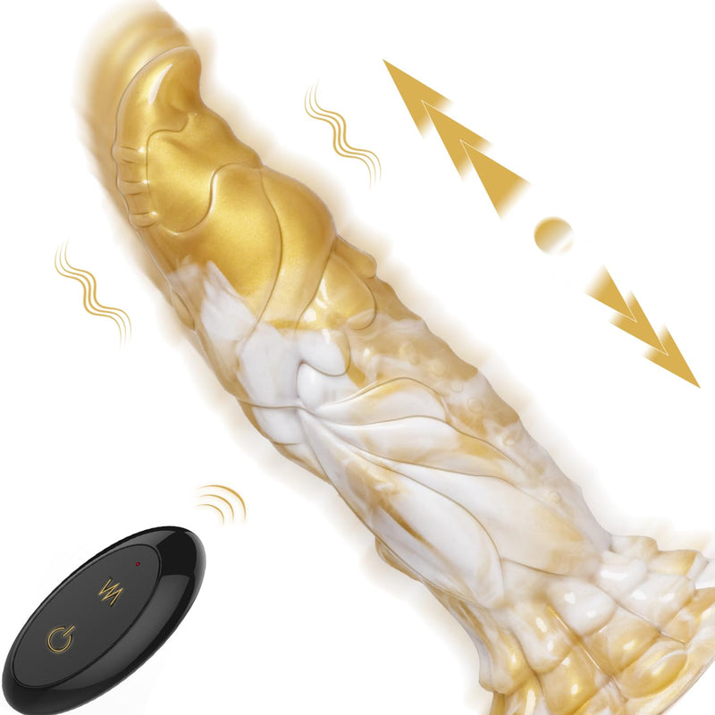 Fast Thrusting Dildo Vibrator Sex Toy - 9'' Long 2.1'' Wide Animal Dildo Vibe With Remote Control,G-Spot Clitoral Anal Stimulator Vibrating Prostate Massager,Female Vibrate Dildo With 5*10 Game Modes