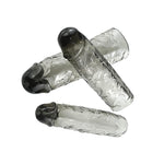 Super Stretchy Reusable Penis Sleeve Extender Set, Soft Realistic Penis Enlargers Extension Sex Toys For Men, Black