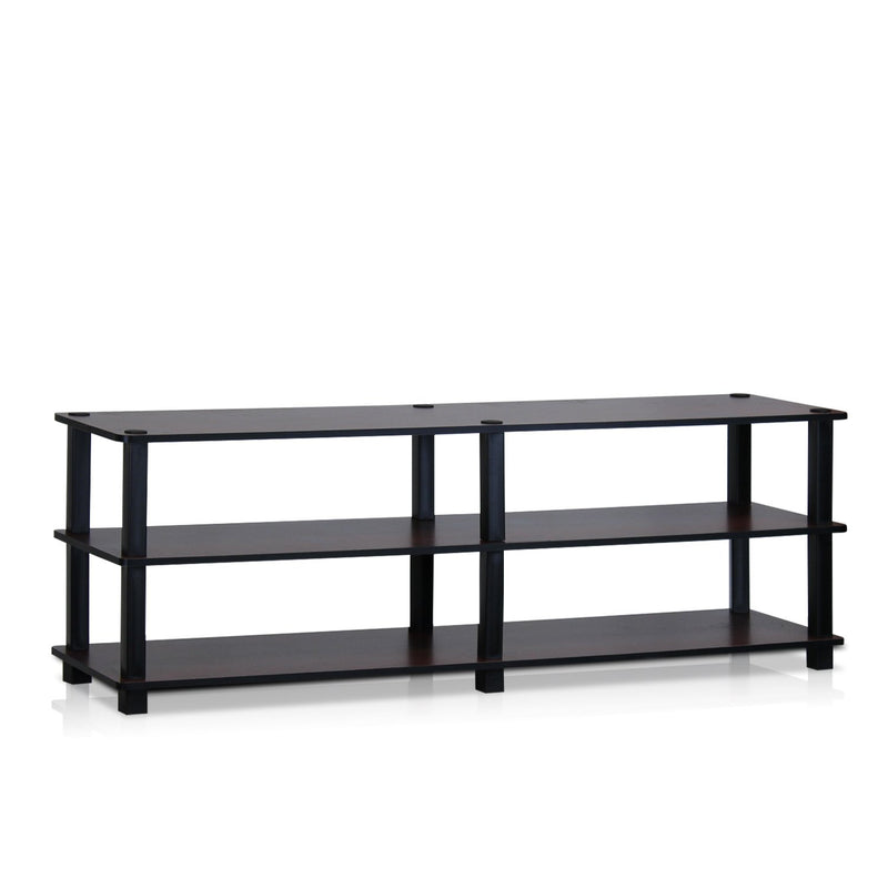 Turn-S-Tube No Tools 3-Tier Entertainment Tv Stands, Dark Cherry And Black