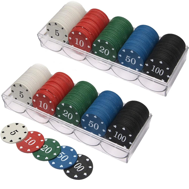 Poker Chips Set(200Pcs),Poker Chips With Denominations,Plastic Learning Counte